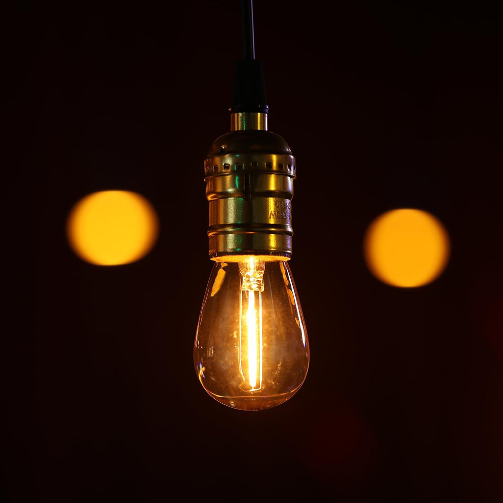 S14 LED Bulb, Amber Warm Glass, 2200K