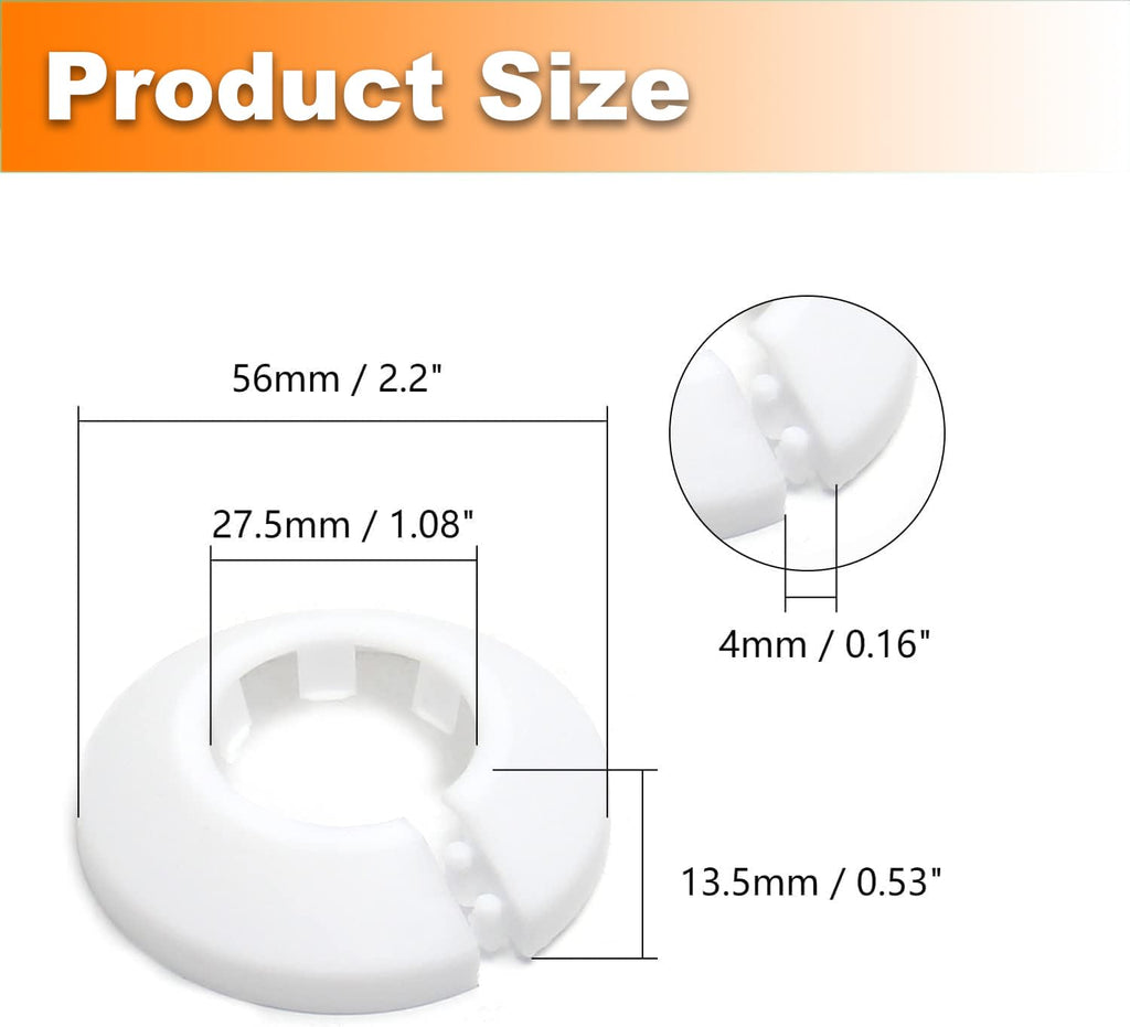 4Pcs Fit 0.98" Outer Diameter Flange Water Pipe Cover Decoration