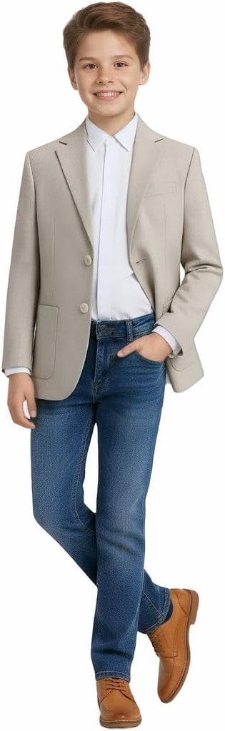Boys Blazer Lightweight Sport Coat Formal Summer Casual Jacket 2 Buttons