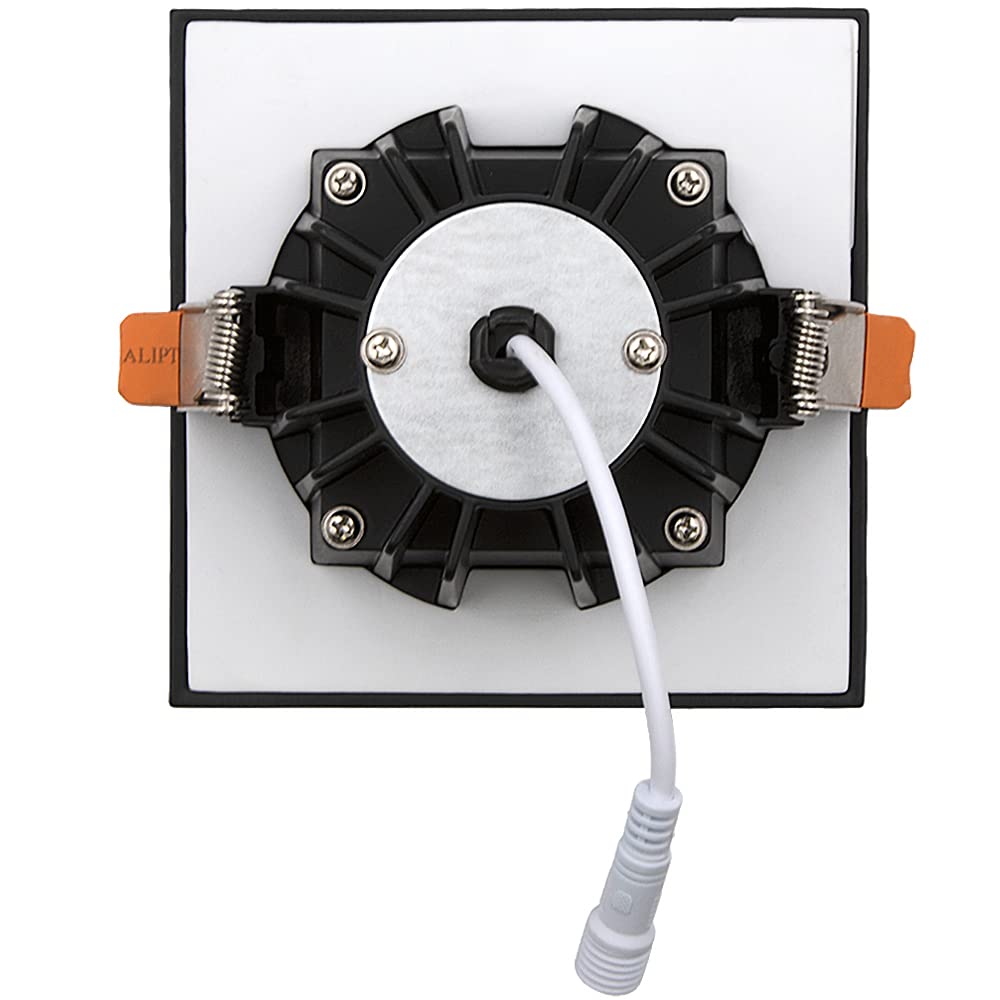 4" Anti-Glare LED Square Downlight, 1050 Lumens, 5 CCT, Black