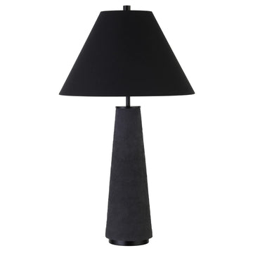28" Transitional 1-Light Table Lamp, Flat Black