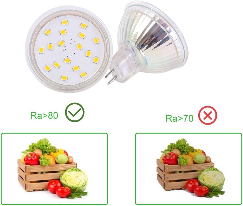 MR16 Led Light Bulbs AC/DC12V Non-dimmable GU5.3 4W led Spotlights 3000K Warm White 300LM 35W Halogen Bulbs