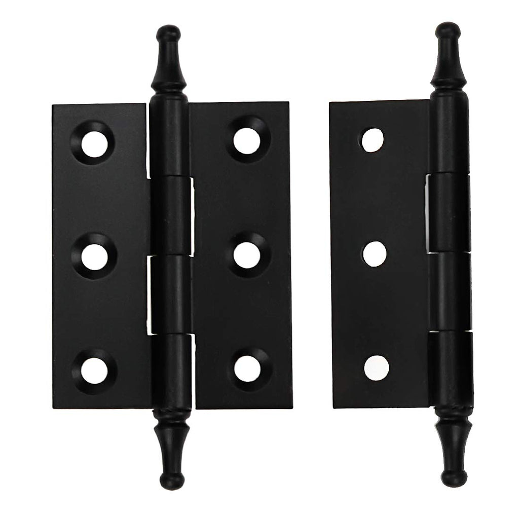 2 Inch Folding Butt Hinges, Matte Black, 2Pcs