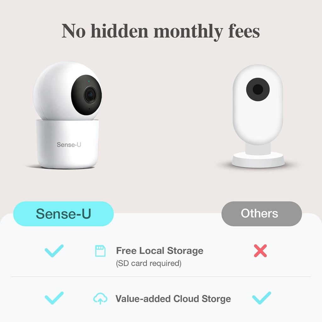 AI 2.5K PTZ Baby Camera Monitor with Sensor-Free Sleep Movement Detection, Smart Security Indoor Video Camera