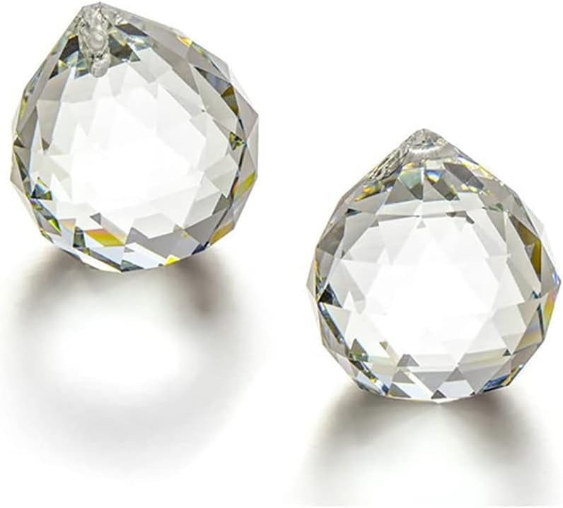20 Pack Clear Hanging Crystal Prism Feng Shui Ball Crystal Glass Ball Pendant Rainbow Maker for Window Suncatcher
