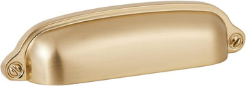 10 Pack Bin Cup Handle Pulls,Vintage Drawer Pulls,Cabinet Hardware,Shell Handle,3.78 Inch Champagne Gold