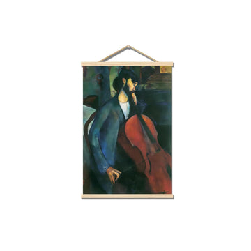 Amedeo Modigliani Canvas Wall Art The Cellist Poster Vintage Painting Print Wooden Poster Hanger Room Aesthetic Decor