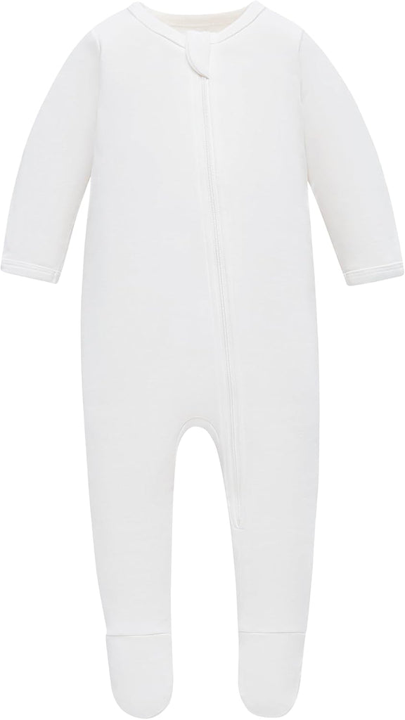 Organic Cotton Baby Pajamas, Boys Girls Pack Zip Front Sleep 'N Play, Footed Sleeper, Long Sleeve