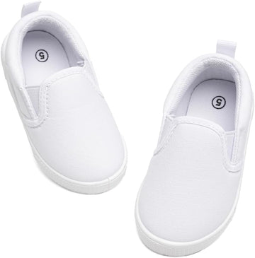 Toddler Boys Girls Canvas Sneakers Soft Sole T-Strap Shoes Lightweight Comfy Classical Flats Non Skid Shoe for Little