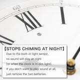 Plastic Pendulum Clock. Sturdy Gray Frame. Westminster Chime Every Hour,Elegant,Traditional Schoolhouse,Home,Office,Living Room,Bedroom.
