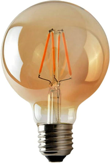 Dimmable G95 E26 LED Edison Style Light Bulbs 4W, G95 Edison Screw Decorative Filament Bulbs Amber Globe Glass Warm