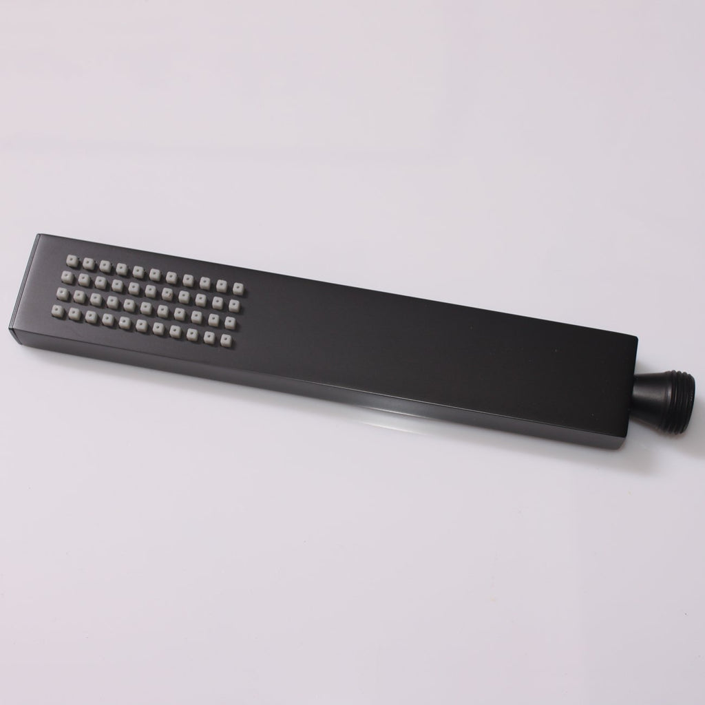 Brass Matte Black Hand Held Shower Head With Wall Connector Hose Set