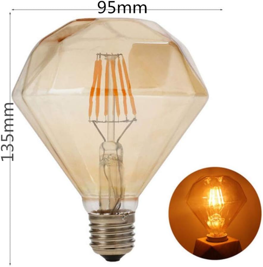 6W Dimmable LED Vintage Filament Bulb G30/G95 6W(60 Watts Equivalent) LED Globe Light Bulb, E26/E27 Base,Warm White
