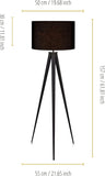 Versanora Romanza Modern LED Tripod Floor Lamp Tall Standing Light with Drum Shade Metal Legs Study Reading Bedroom