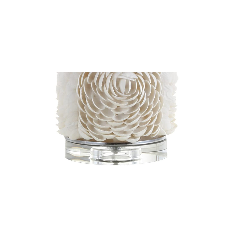 Rosette 28.5" Seashell Resin Column Table Lamp, Cream