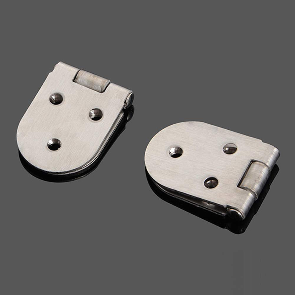 4Pcs 90 Degree Solid Hinge, Cabinet Door Hinges, Flush Cabinet Hinges, with Screws (Silver)