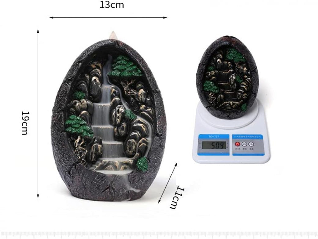 Backflow Incense Holder Resin Mountain Incense Burner Fountain Waterfall Incense Holders Home Decor with - Set of 120