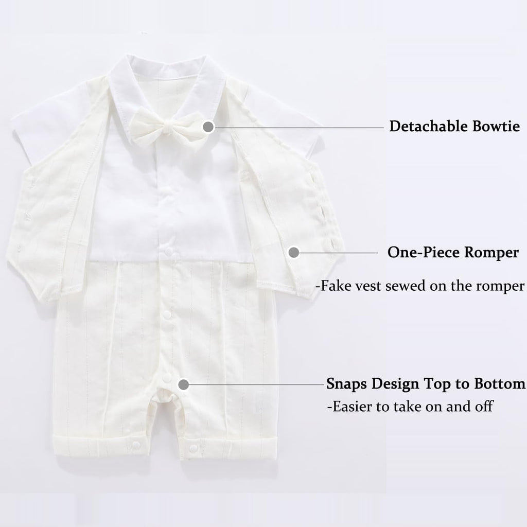 Baptism Outfit Baby Boys Christening Romper