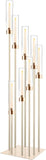 Tall Floor Candle Holder Set, 8-arm Metal Floor Candelabra Candle Holders, Large Gold Wedding Centerpiece, 45.3'' H