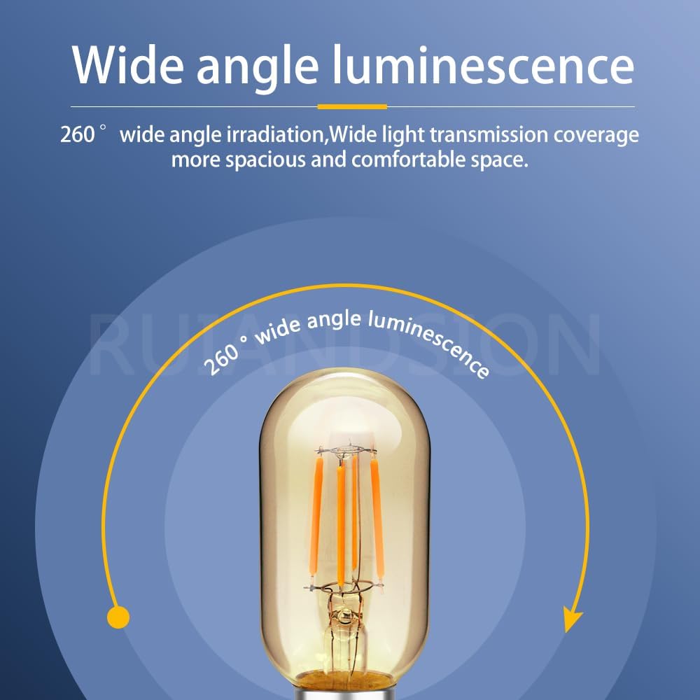 3V T45 Amber LED Bulb E27 Base for Vintage Lamps Retro 1 Pack