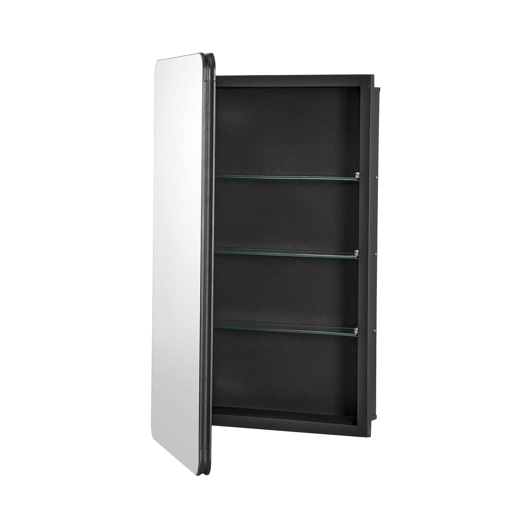 Medicine Cabinet, 16.5 x 27.5 inch, Medicine Cabinet with Mirror, Aluminum Frame Bathroom Wall Cabinet, 3-Layer