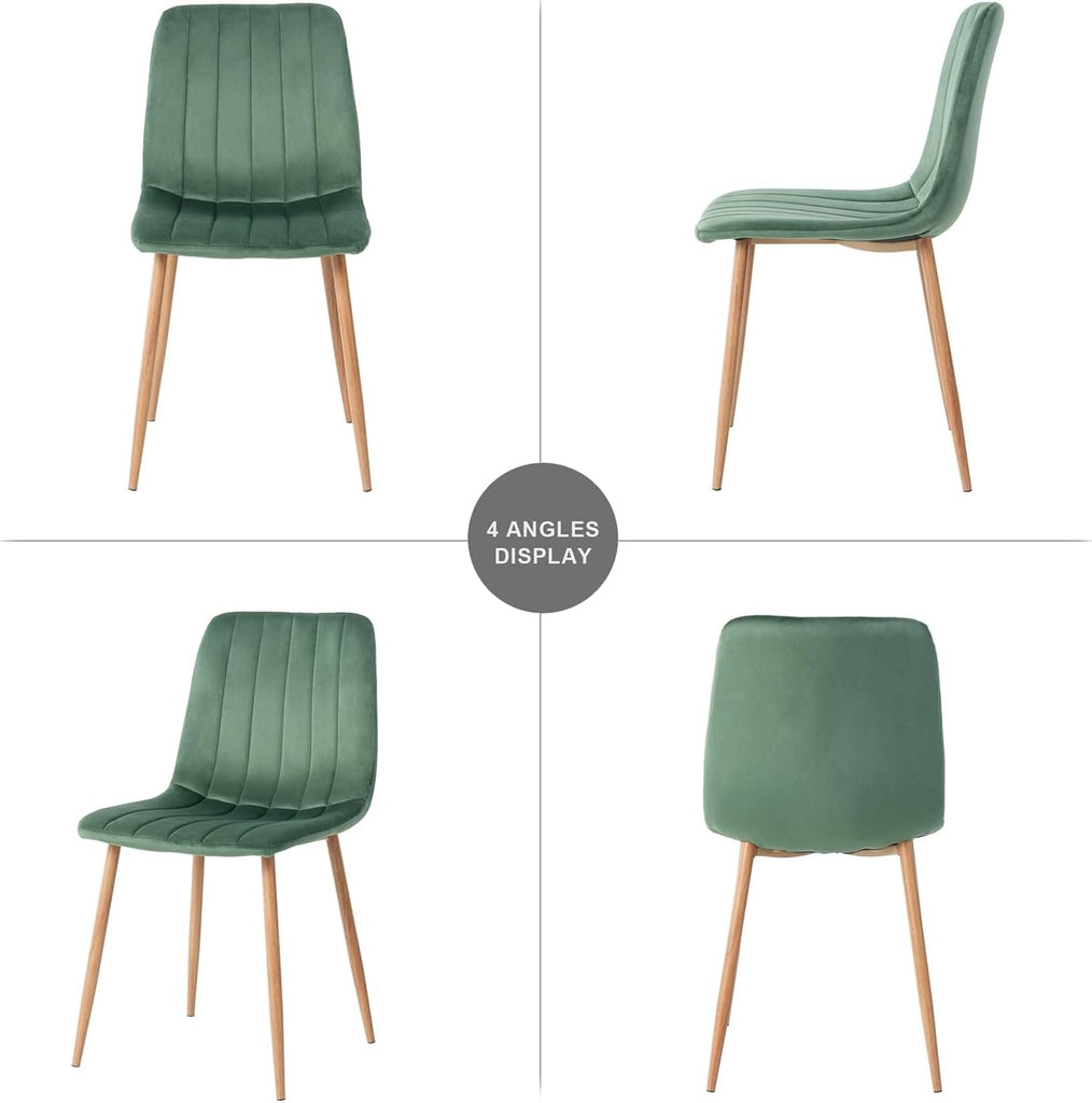 Dining Chairs Set of 4, Modern Kitchen Dining Room Chairs, Ergonomic Velvet Dining Chair Upholstered Cushion Seat and