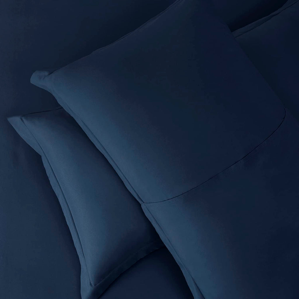 Navy Blue Duvet Cover, 3 Piece Bedding Set