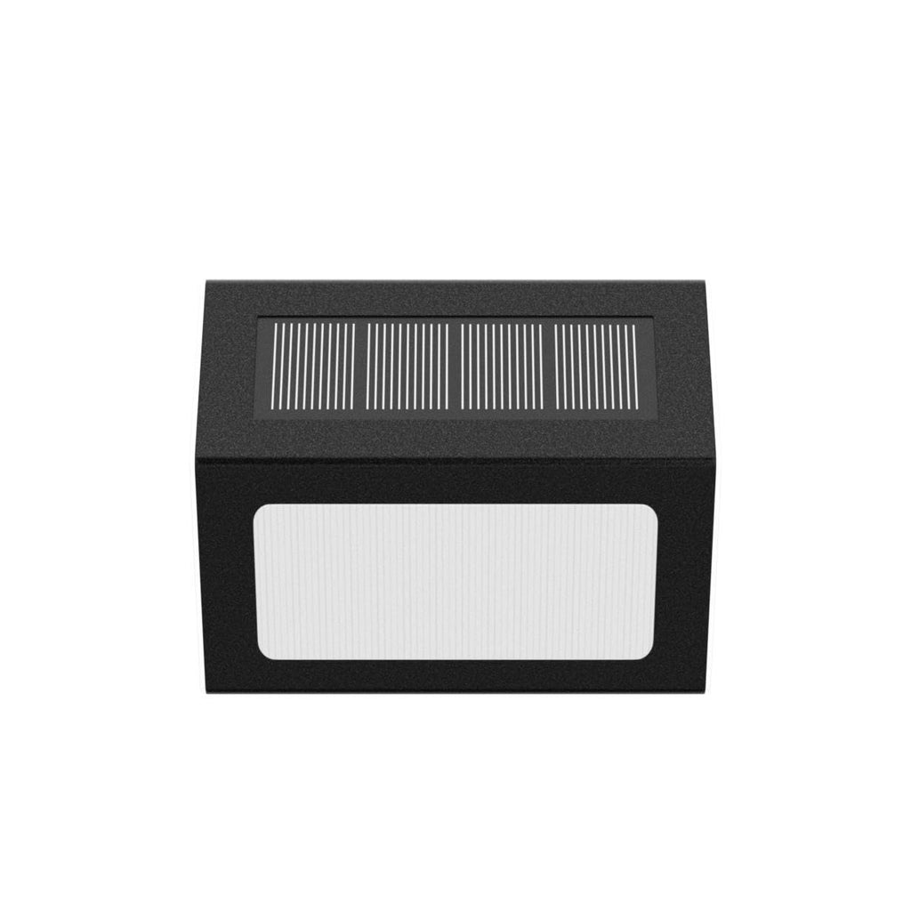 Warm White Solar Lights for Deck Step Fence, Black SST Housing, 6 Pack