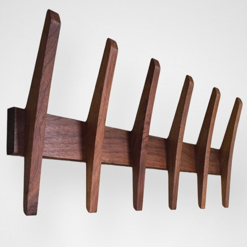 Solid Wood Wall Mounted Rack, Mid Century Modern Coat Rack , Coat Rack, 40 "W x 12 "H x 4 "D, Wall Mounted Rail