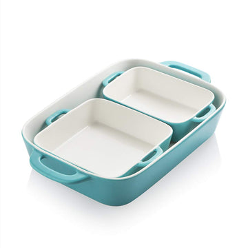 Ceramic Bakeware Set, Rectangular Baking Dish for Cooking, Kitchen, Cake Dinner, Banquet and Daily Use, Casserole
