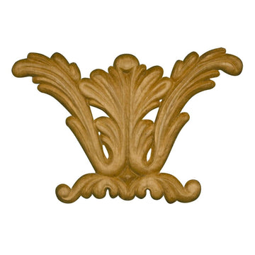 Embossed Wood Acanthus Leaf Ornament in Knotty Pine, Ornately Carved Ornament for Furniture, Cabinetry, Walls & More