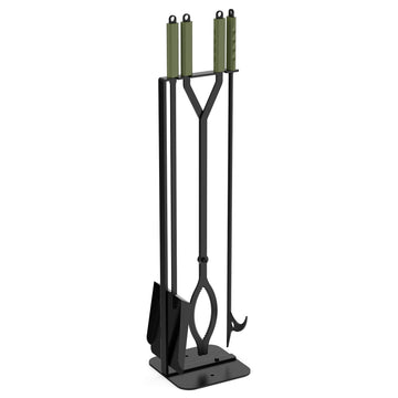 Fire Pit Tools Set with 40" Fire Poker and Log Tongs Shovel