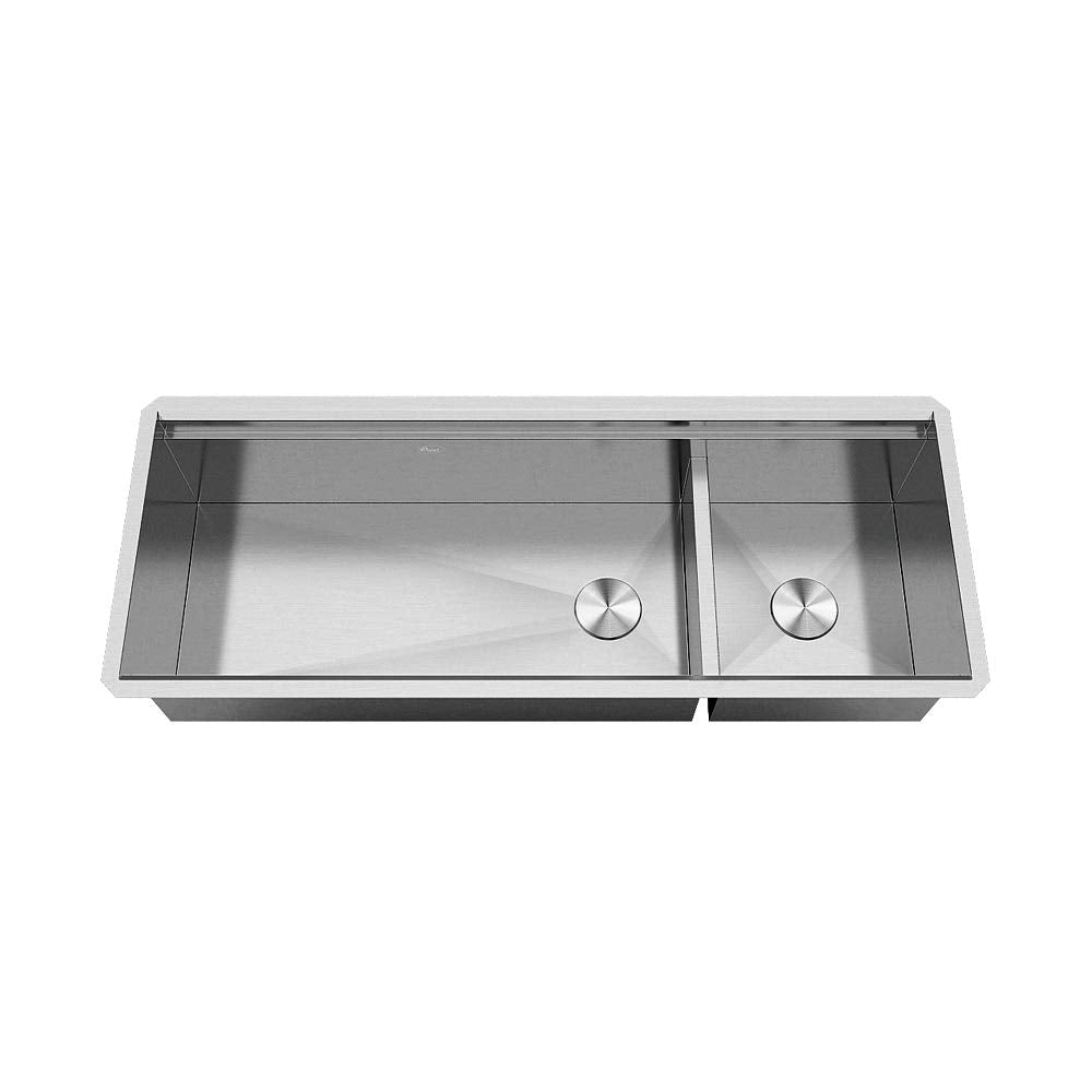 ALL-IN-ONE Workstation 48 in. 16-Gauge Undermount Double Bowl Stainless Steel Kitchen Sink w/Build-in Ledge and
