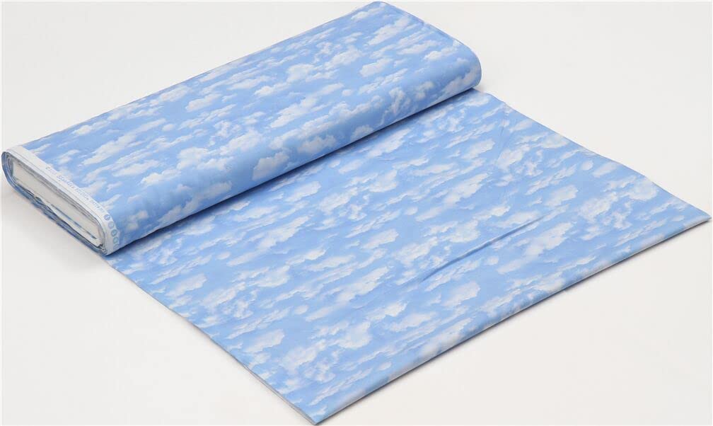 Elizabeth's Studio Landscape Medley light blue sky fabric with clouds (per 0.5 yard)