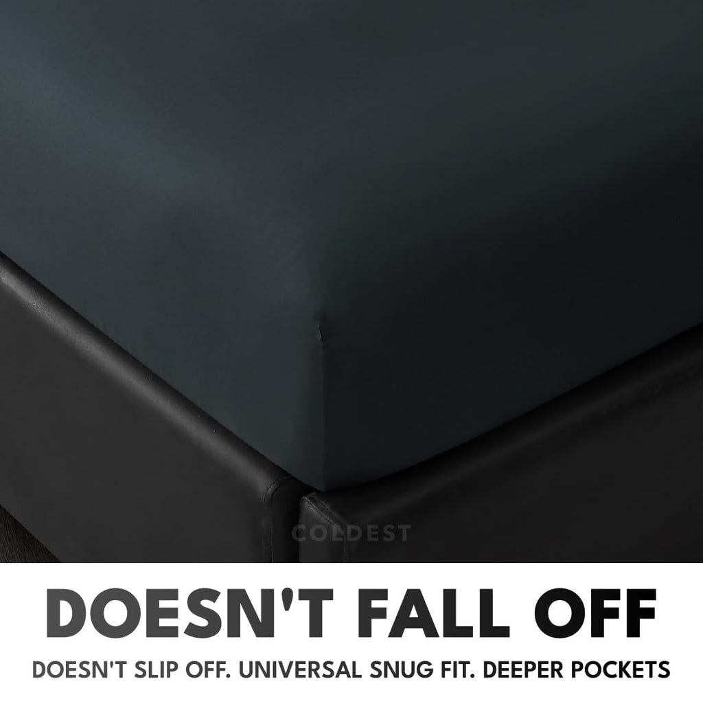 Coldest 100% Organic Viscose Derived from Bamboo Sheets, Luxury Ultra Soft & Cooling, Deep Pocket, Double Stitching