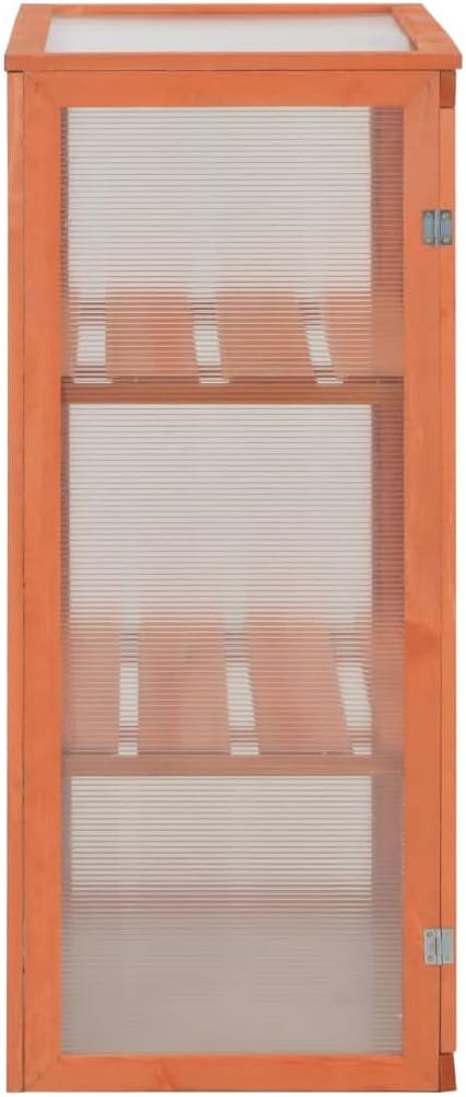 Wooden Garden Greenhouse Cold Frame for Herbs and Flowers with 2 Shelves and Hinged Lid, 29.5"x18.5"x42.9" Outdoor