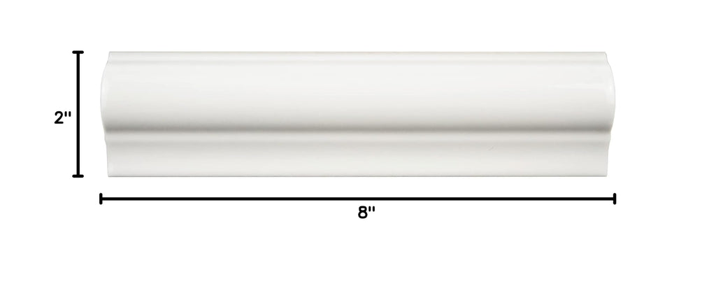 Antigua Moldura Blanco 2" x 8" Ceramic Chair Rail Wall Trim