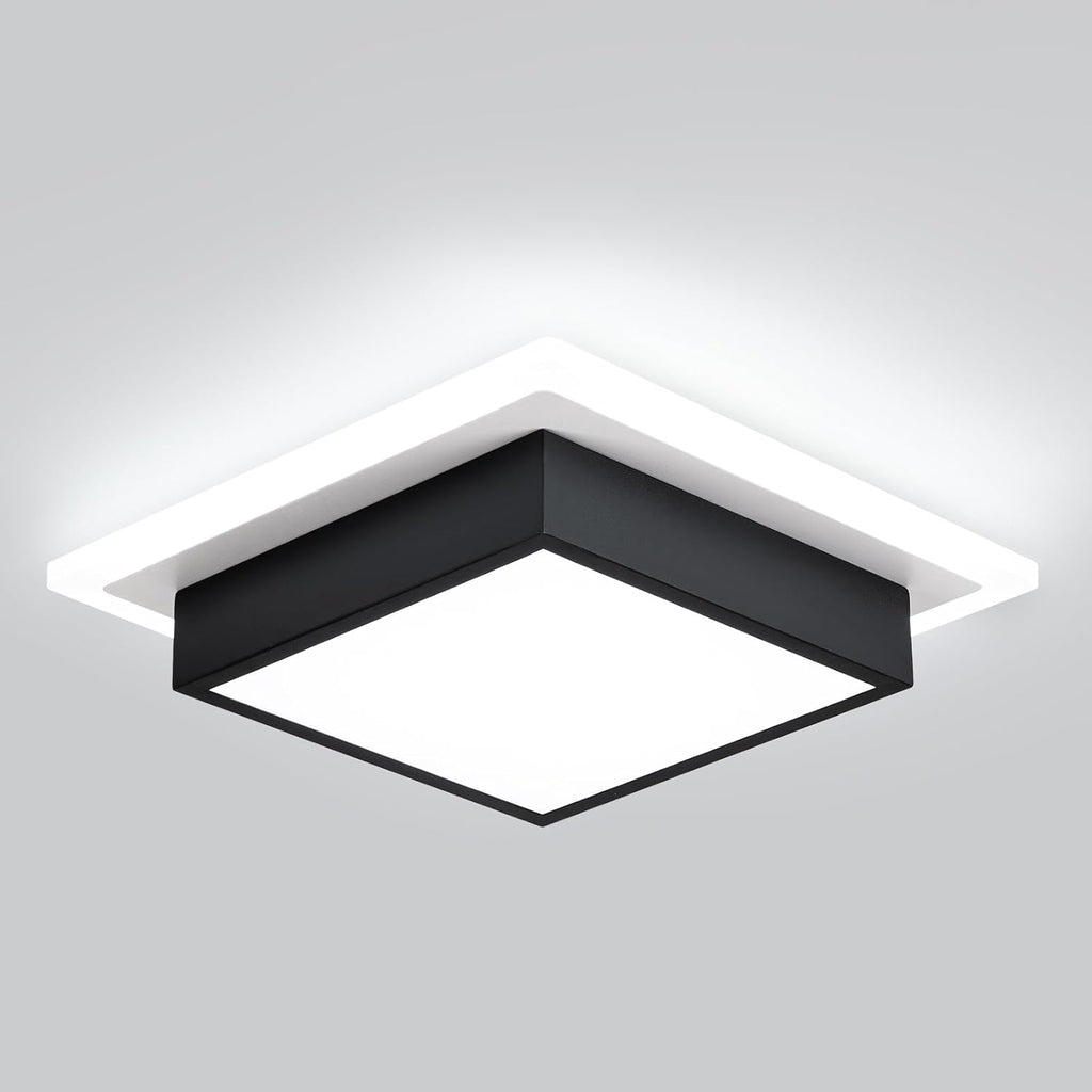 Modern LED Ceiling Light, Kitchen Ceiling Light, 6000K Cold White Flush Mount Ceiling Lamp, Square Hallway Lighting