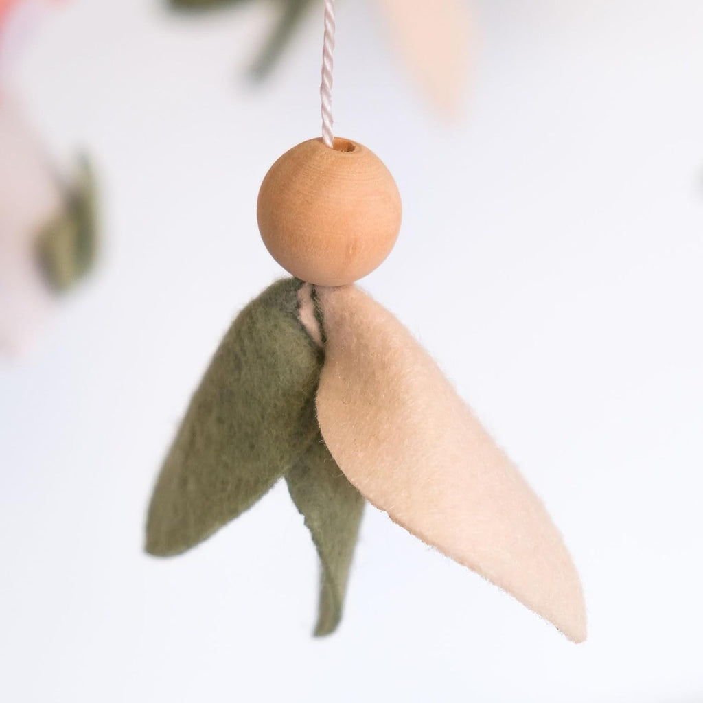 Mushroom Baby Mobile, Green Leaf Mobile for Crib, Crib Mobile for Boys Girls, Forest Nursery Mobile for Bassinet