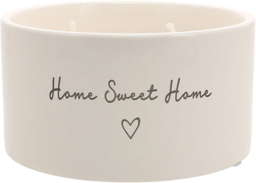 Home Sweet Home - 10 oz Soy Wax Ceramic Vessel Candle Housewarming Apartment-Warming Gift Present Neutral Home Decor