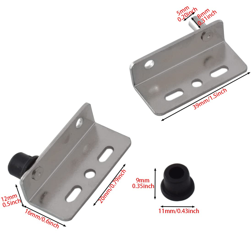 2 Sets Pivot Hinges Silver Heavy Duty Concealed Shaft Door Hinges