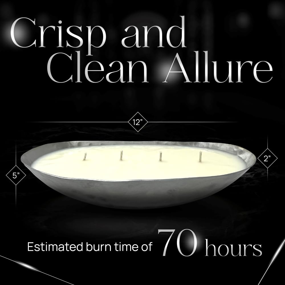 Bowl Candle Co. Luxury Candle - Scented Luxury Candles, 12x5x2 Inch Vessel for Women and Men, Fancy 4 Wick for All