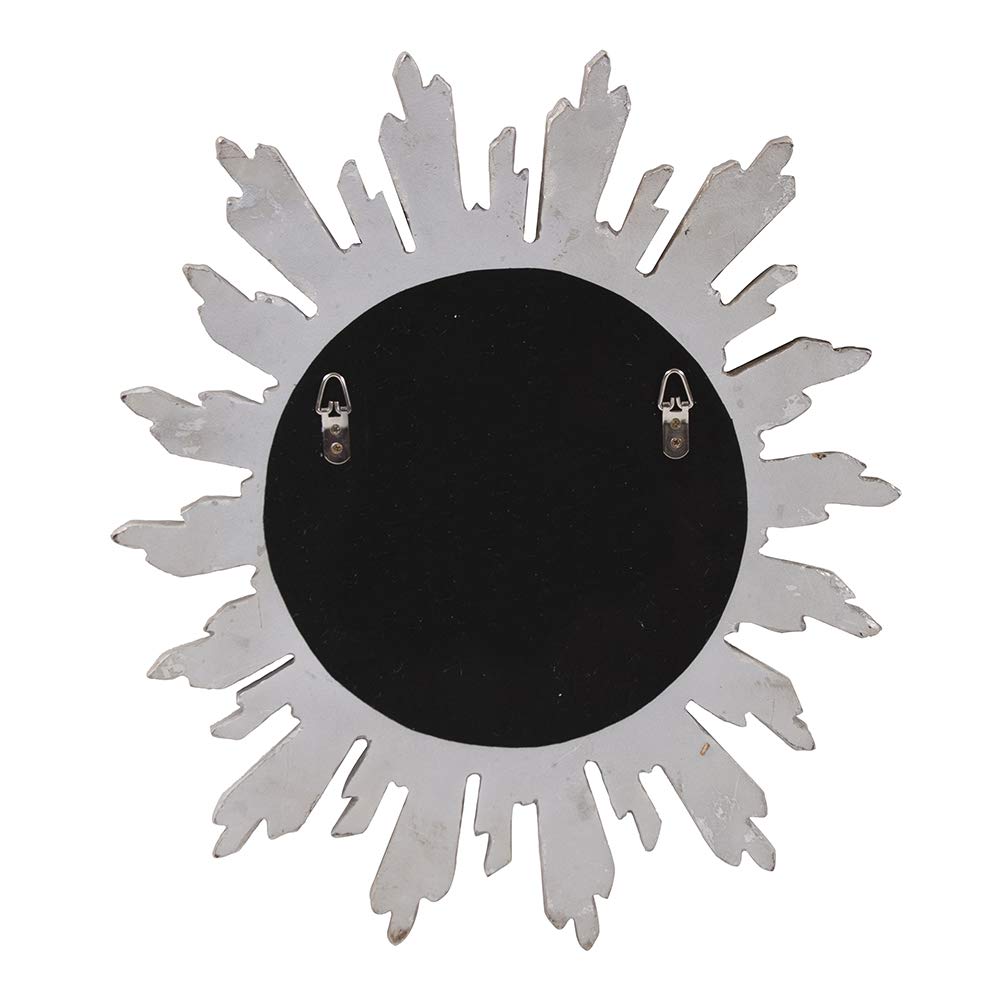 Chelsea Antique Starburst Mirror, Showpeice Round Decorative Focal Point Glass Mirror, Silver, 20" x 26" x 2"