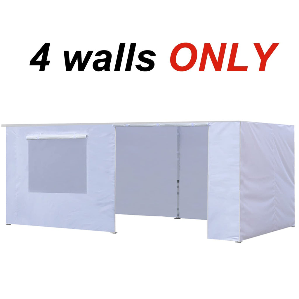 USA Full Zippered Walls for 10 x 20 Easy Pop Up Canopy Tent, Enclosure Sidewall Kit with Roller Up Mesh Window and