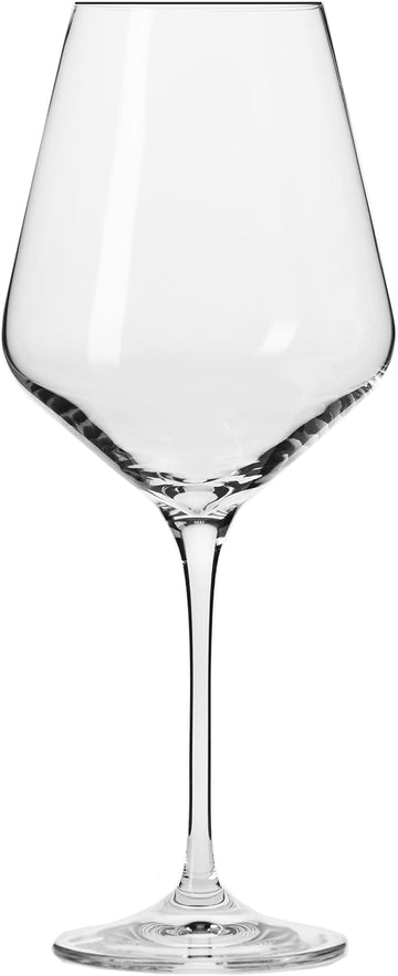 Classic Red Wine Glasses Set of 6 pieces, 16.6 oz, Avant-Garde Collection, Crystal Glass Thin Rim Long Stem Unique