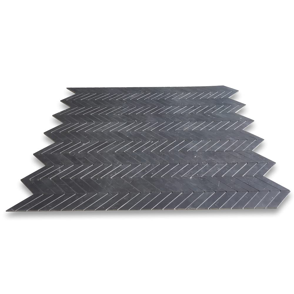 Nero Marquina Black Marble 1x4 Chevron Mosaic Tile Honed Kitchen Bath Wall Floor Backsplash Shower (1 Sheet)
