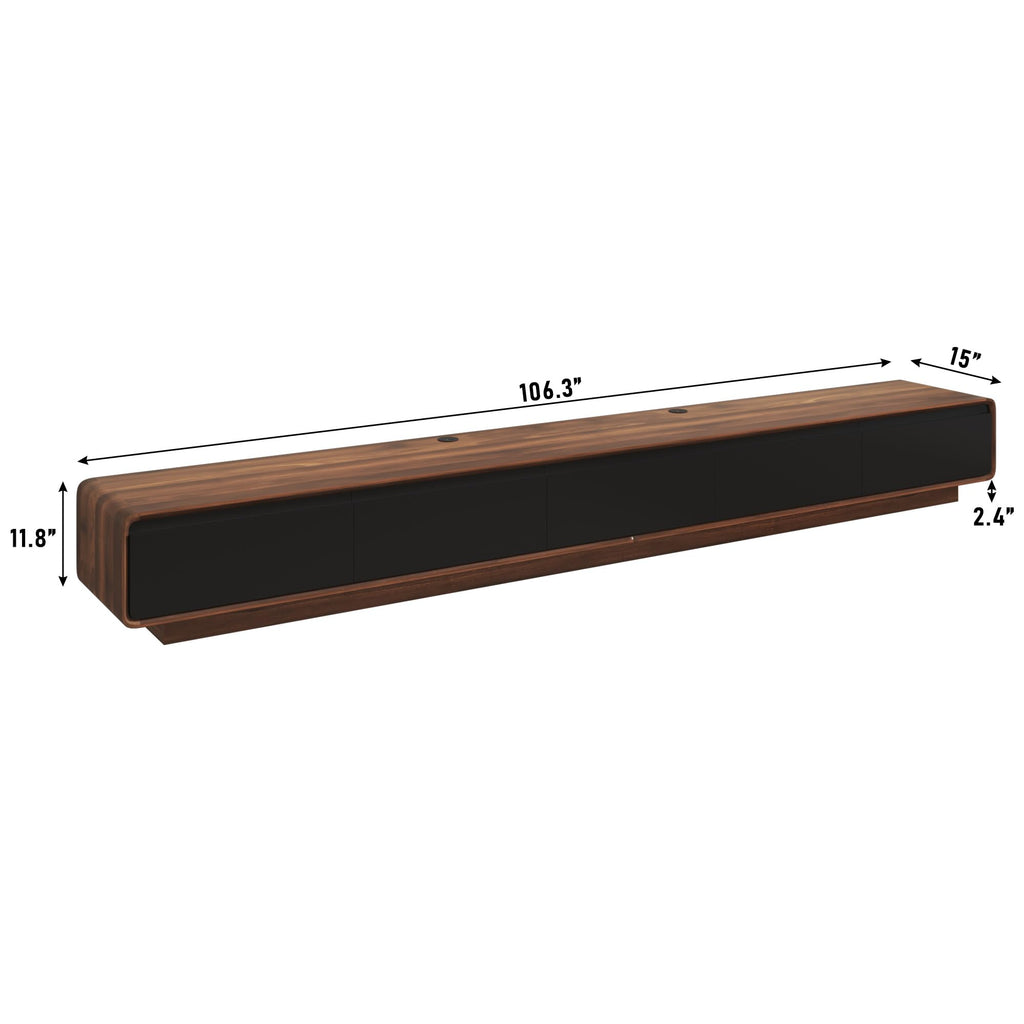 Minimalist Floating TV Stand for TVs up to 100 Inches, Modern Wall Mounted Media Console with 2 Drawers