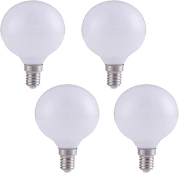G25(G80) Globe LED Light Bulbs, E12 5W Vanity Edison Bulbs, Warm White 3000K,750LM, E12 Base, Milky Filament Bulbs