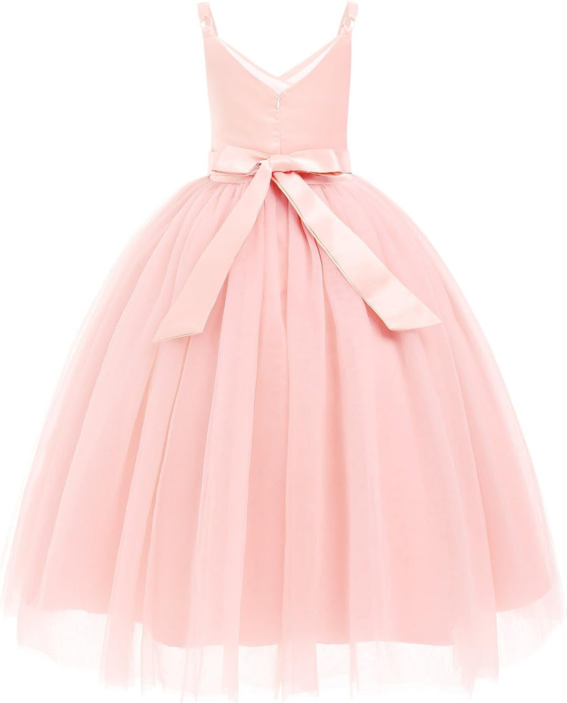 Flower Girls Dress Wedding Spaghetti Strap Princess Ball Gown