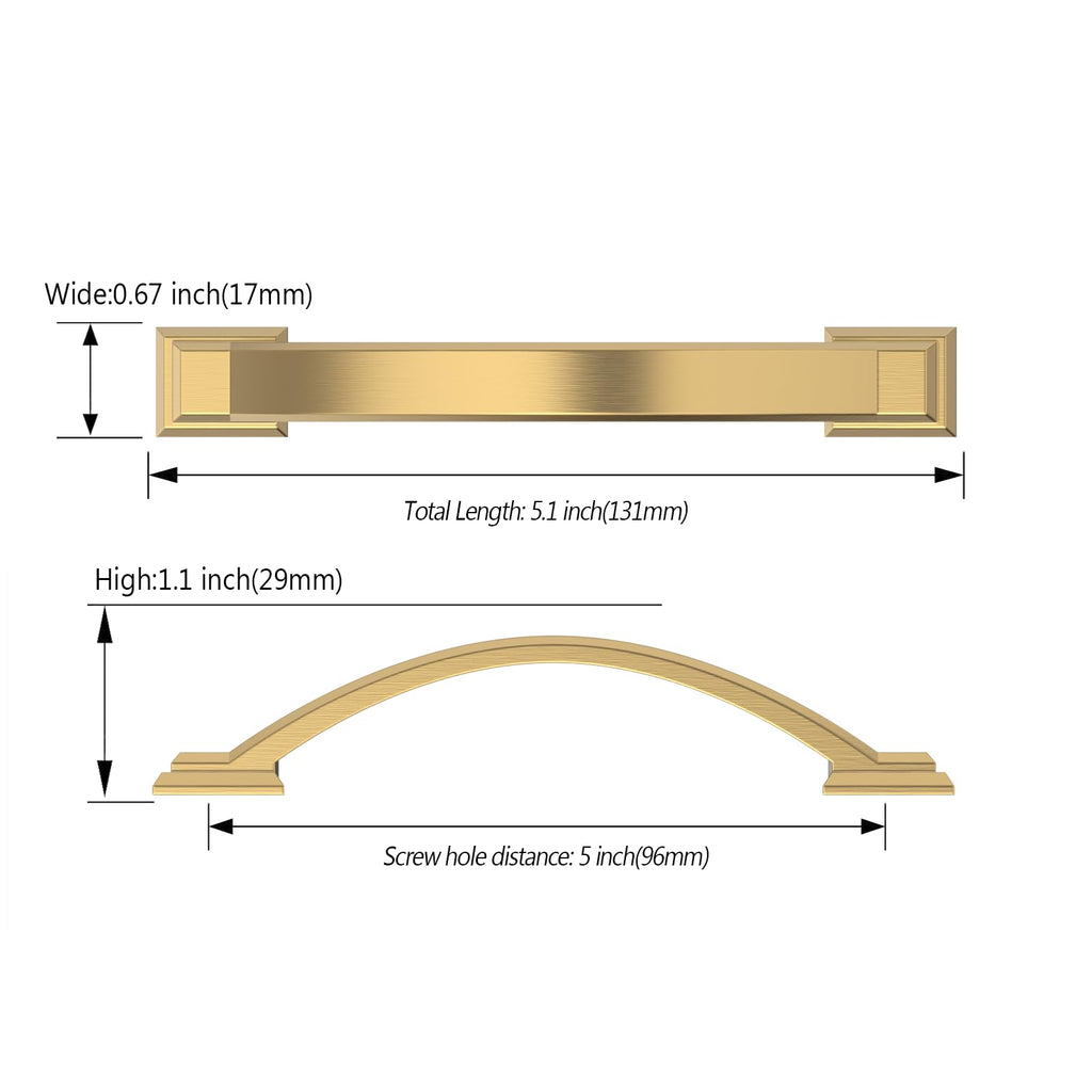 10 Pack 3.75 Inch(96mm) Champagne Bronze Kitchen Cabinet Handles, Cabinet Pulls Kitchen Cabinet Hardware for Cupboard